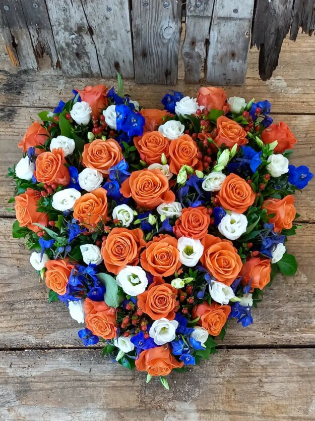 Herz in orange und weiß