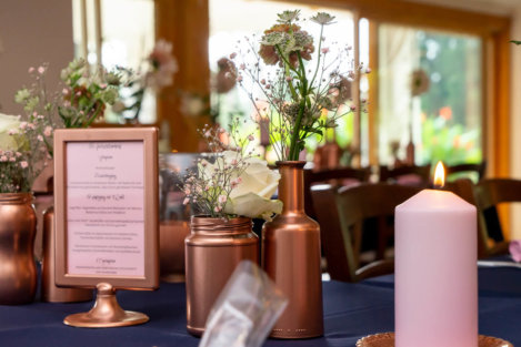 Tischdeko Kupfervasen