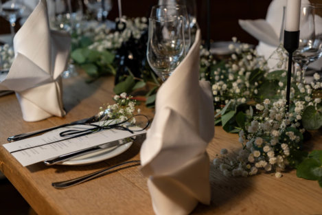 Tischdeko Zart Weiss