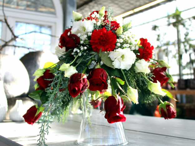 Urnenhaube Rot Weiß